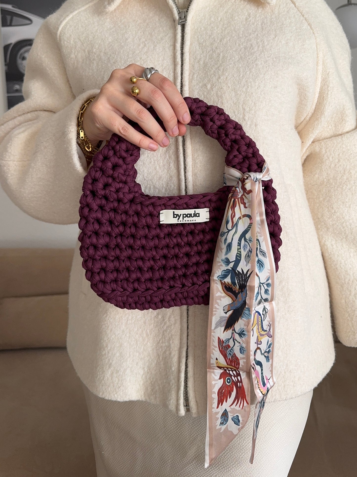 Tuch: Naturprint Creme