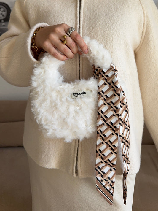 Tuch: Geometrisches Muster Beige-Braun