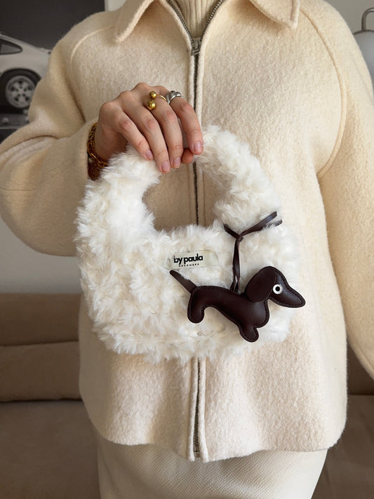 Schlüsselanhänger: Dackel Leder dunkelbraun