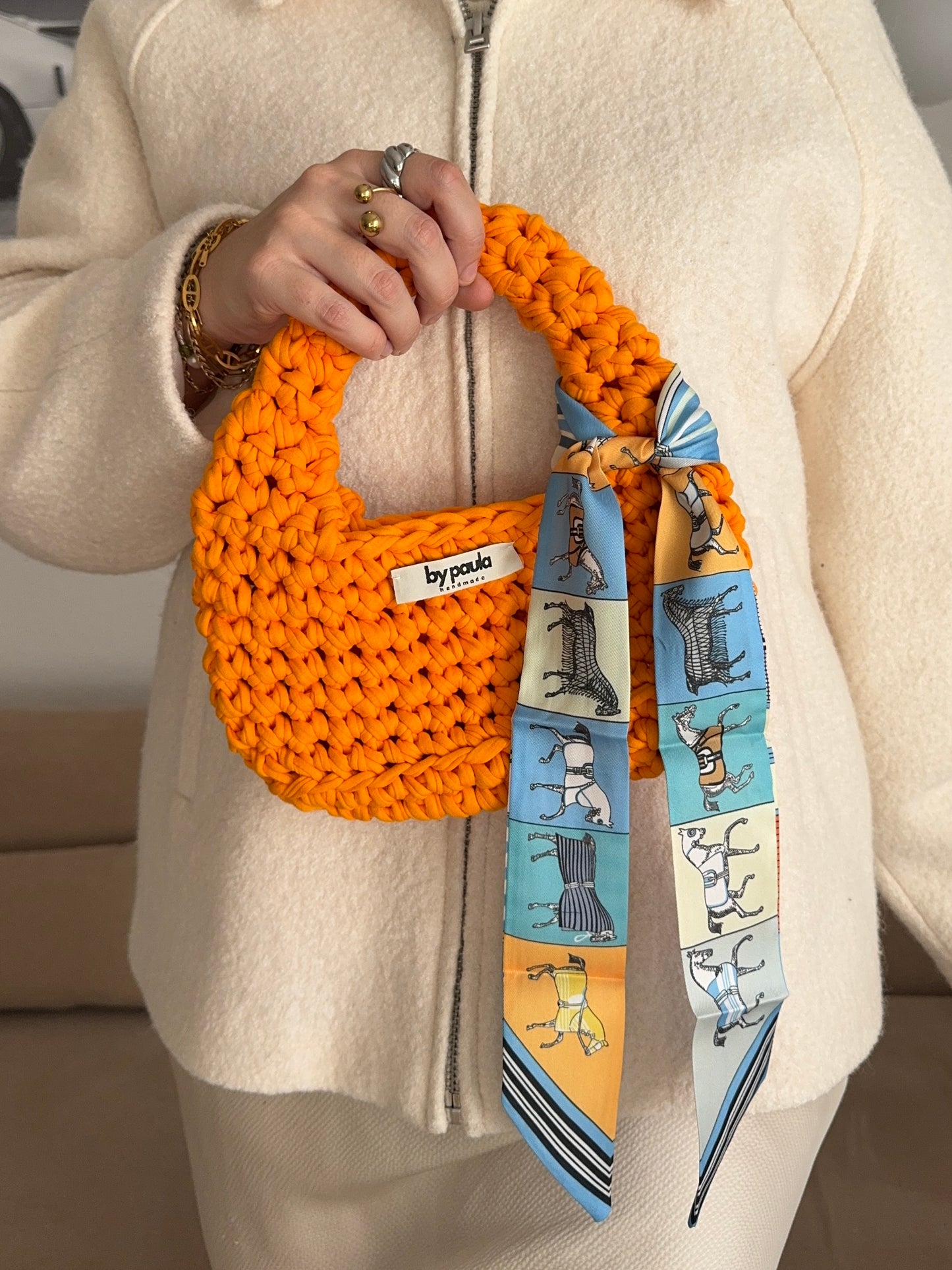 Tuch: Blau-Gelb Motiv